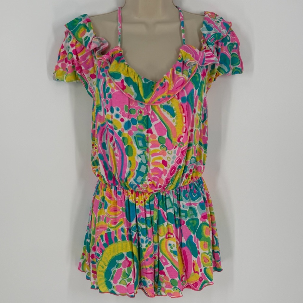 Lilly Pulitzer XS Fenella Paisley Short Romper Spring Break Preppy Beachy Resort